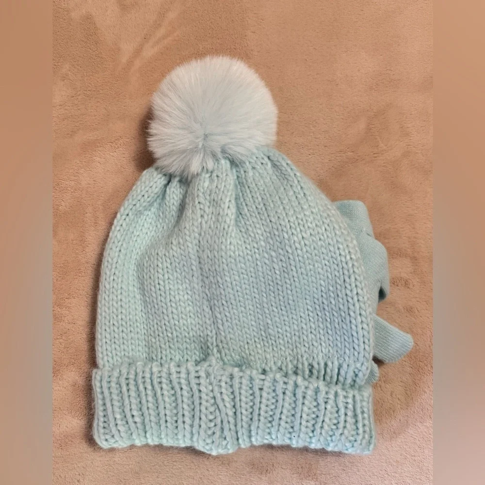 Kids Rainbow Pom Beanie Hat